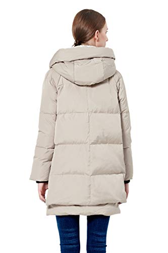 Orolay Women's Thickened Down Jacket Hooded Long Puffer Coat