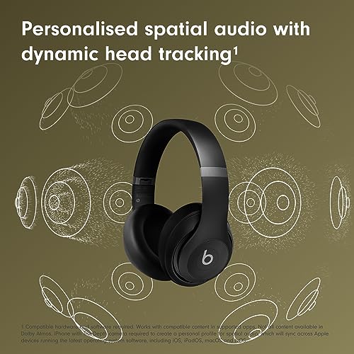 Authentic Beats By Dr. Dre Headphones Studio Pro – Wireless Bluetooth Noise Cancelling – Personalised Spatial Audio, USB-C Lossless Audio, Apple & Android Compatibility, Up to 40 Hours Battery Life – Black