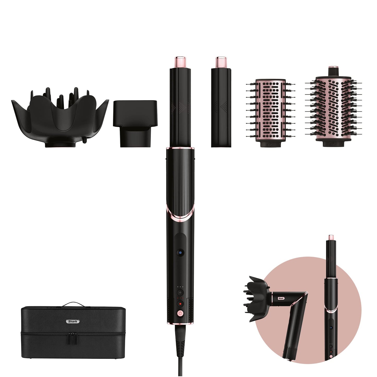 Shark Flex Style 5-in-1 Hair Styling kit Warm Black, Black, Rose Gold